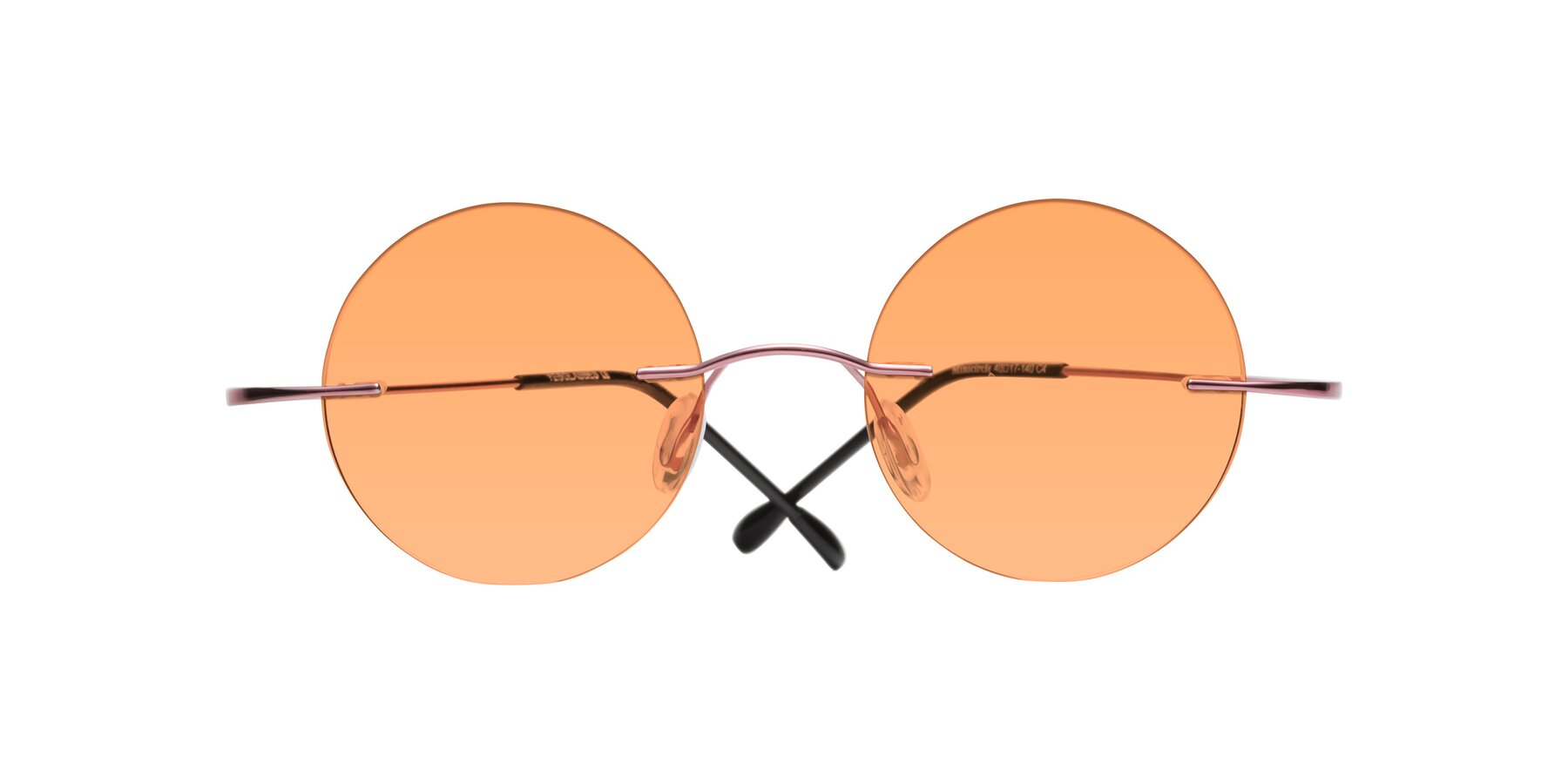 Folded Front of Minicircle in Light Pink with Medium Orange Tinted Lenses