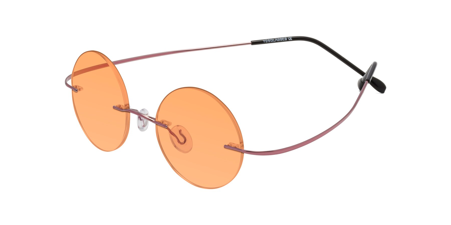 Angle of Minicircle in Light Pink with Medium Orange Tinted Lenses
