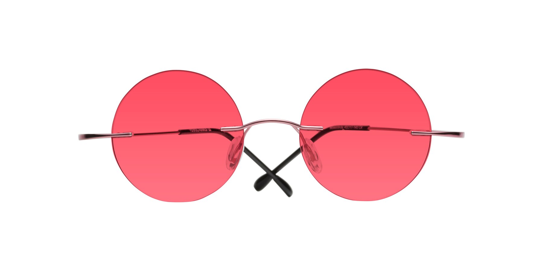 Folded Front of Minicircle in Light Pink with Red Tinted Lenses