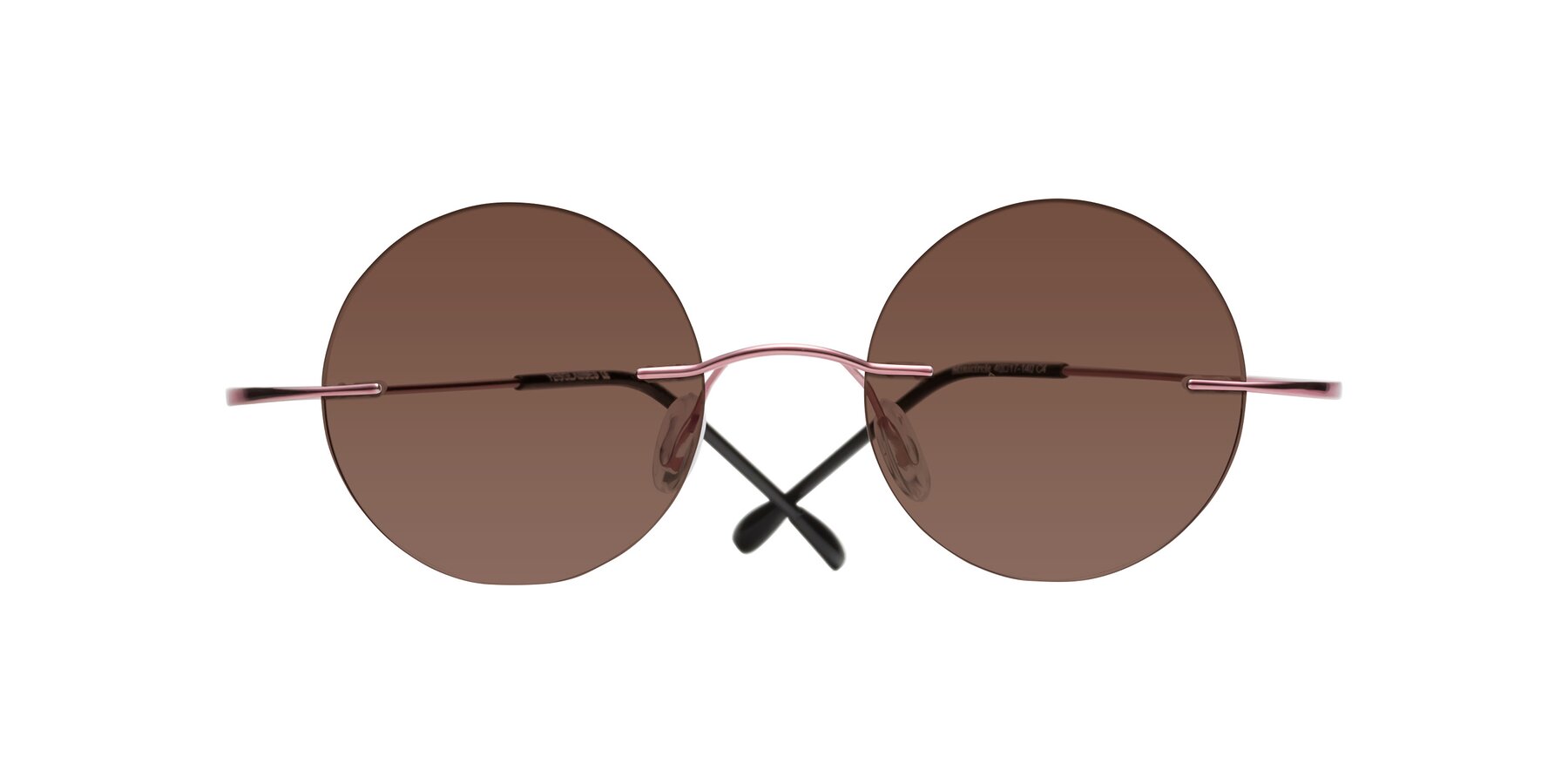 Folded Front of Minicircle in Light Pink with Brown Tinted Lenses