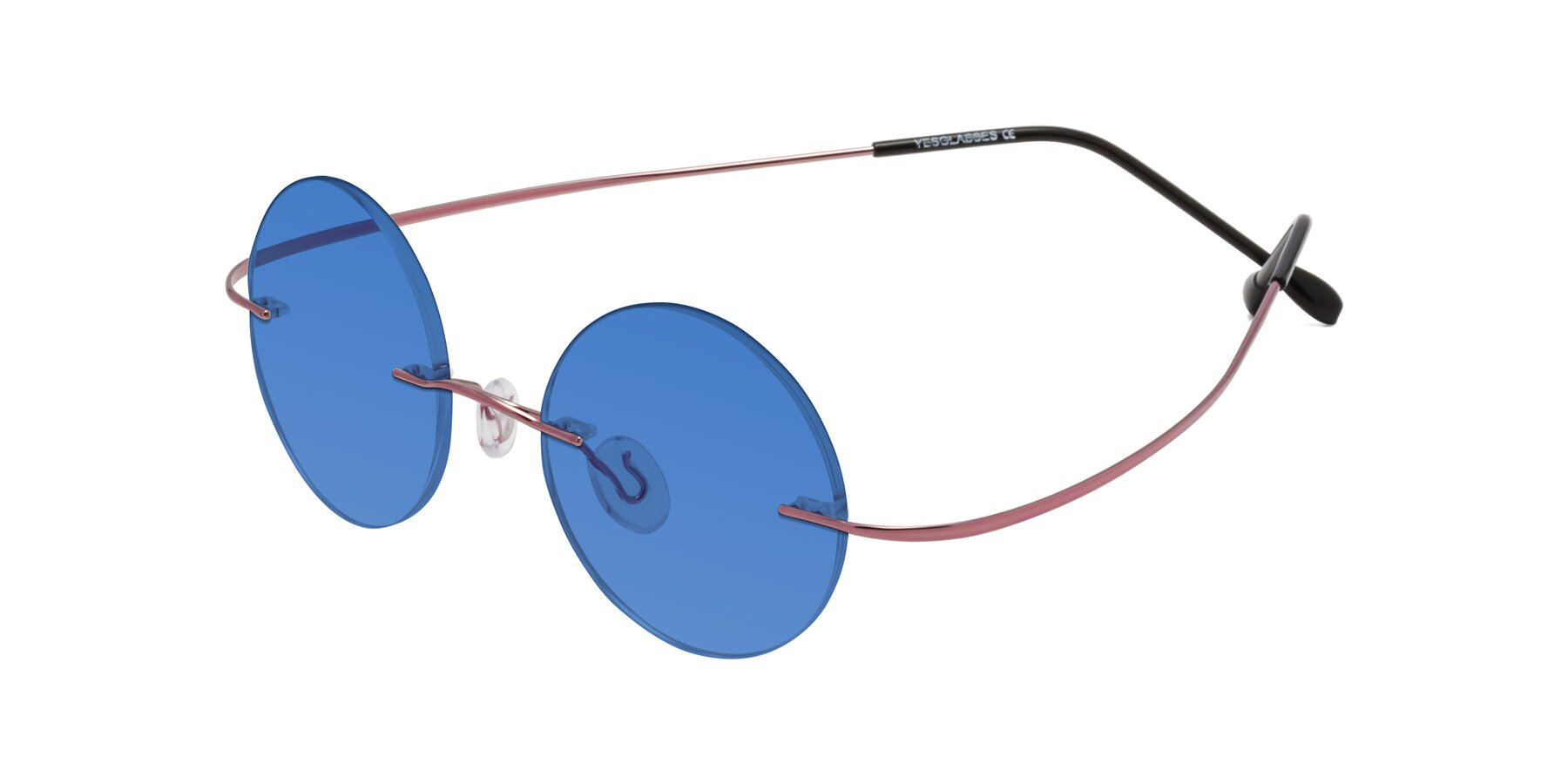 Angle of Minicircle in Light Pink with Blue Tinted Lenses