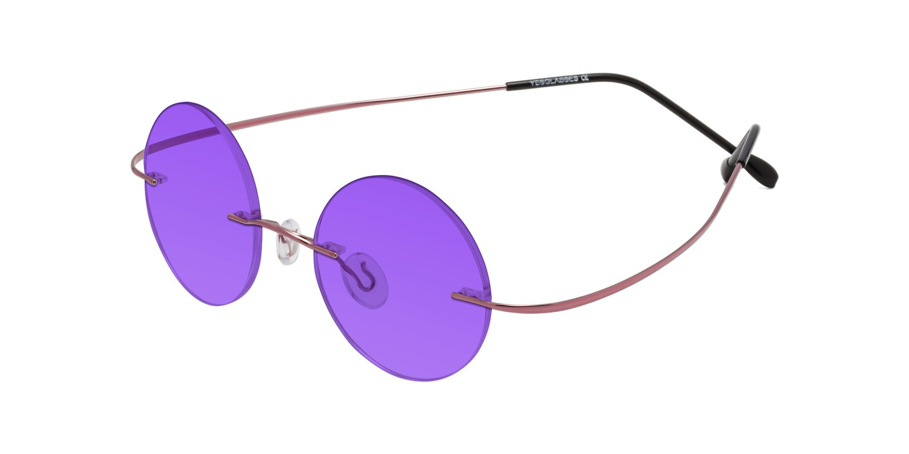 Angle of Minicircle in Light Pink with Purple Tinted Lenses