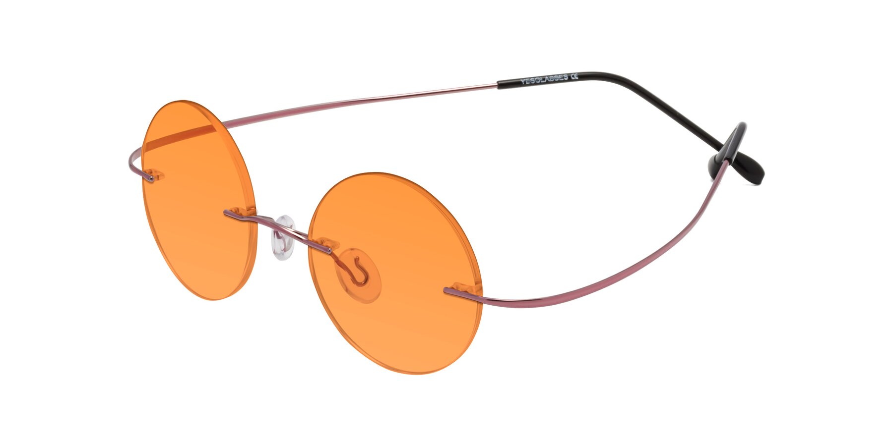 Angle of Minicircle in Light Pink with Orange Tinted Lenses