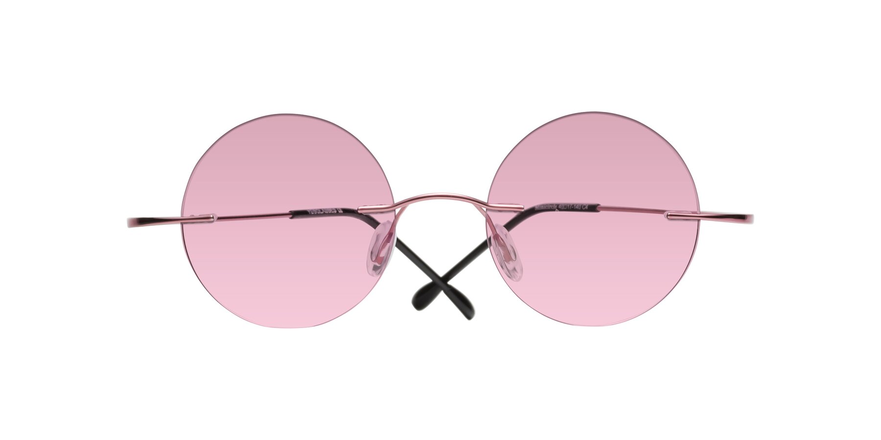 Folded Front of Minicircle in Light Pink with Light Wine Tinted Lenses