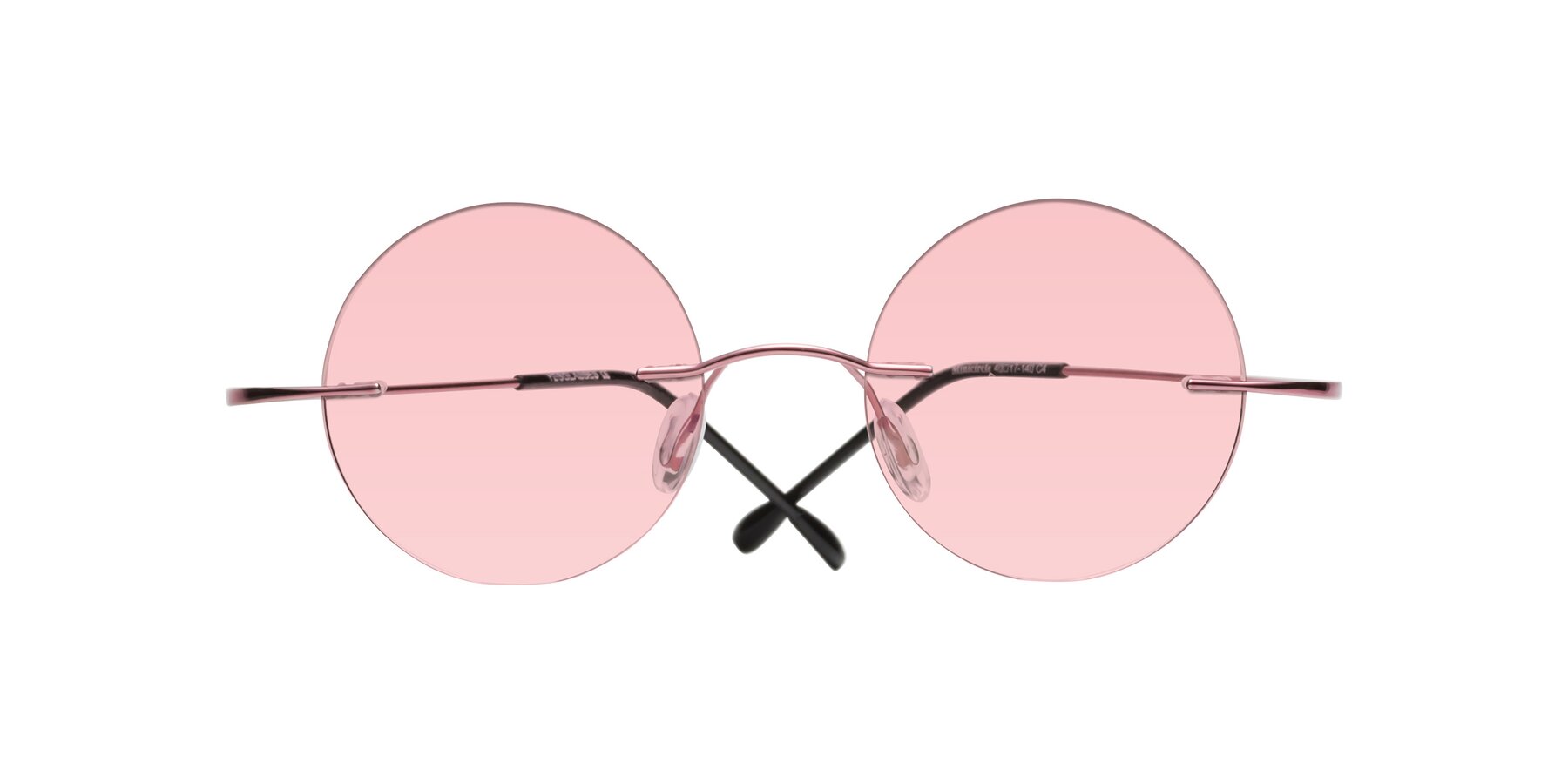 Folded Front of Minicircle in Light Pink with Light Garnet Tinted Lenses