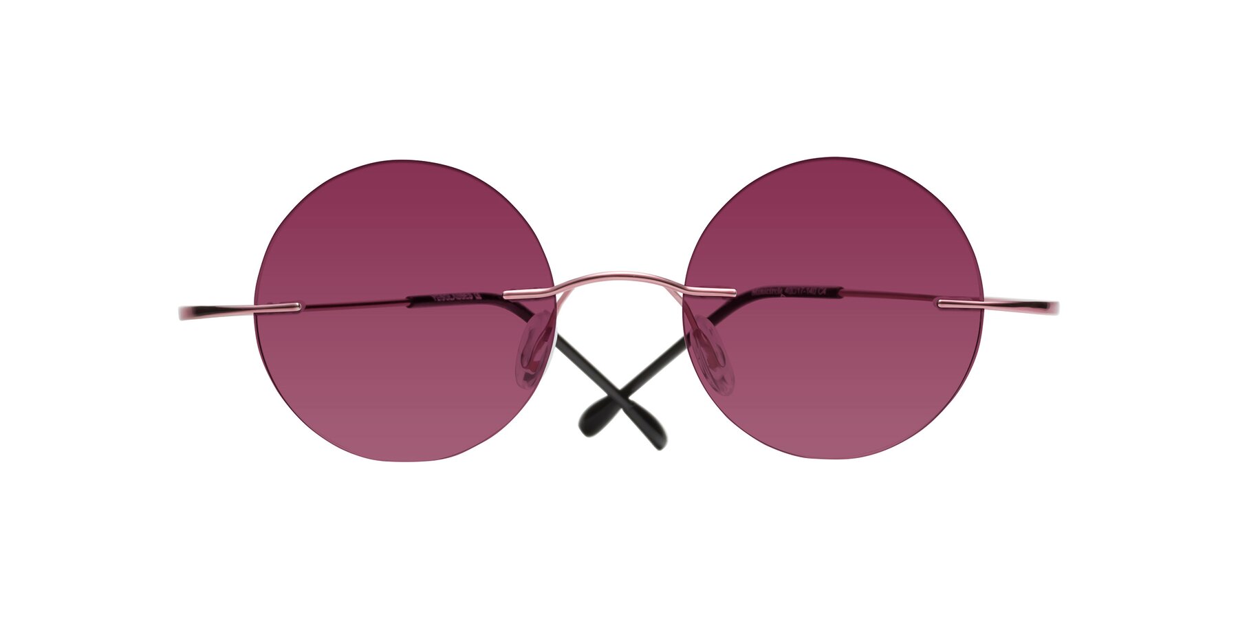 Folded Front of Minicircle in Light Pink with Wine Tinted Lenses