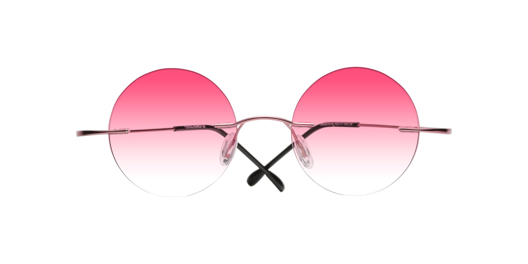 Folded Front of Minicircle in Light Pink with Pink Gradient Lenses