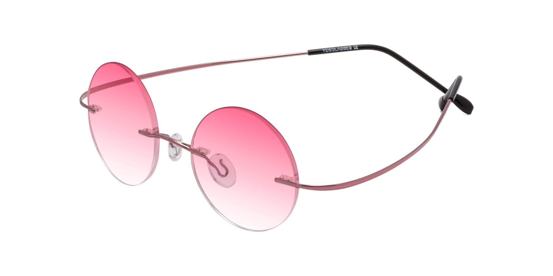 Angle of Minicircle in Light Pink with Pink Gradient Lenses