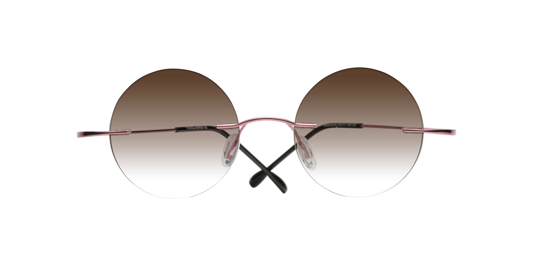 Folded Front of Minicircle in Light Pink with Brown Gradient Lenses