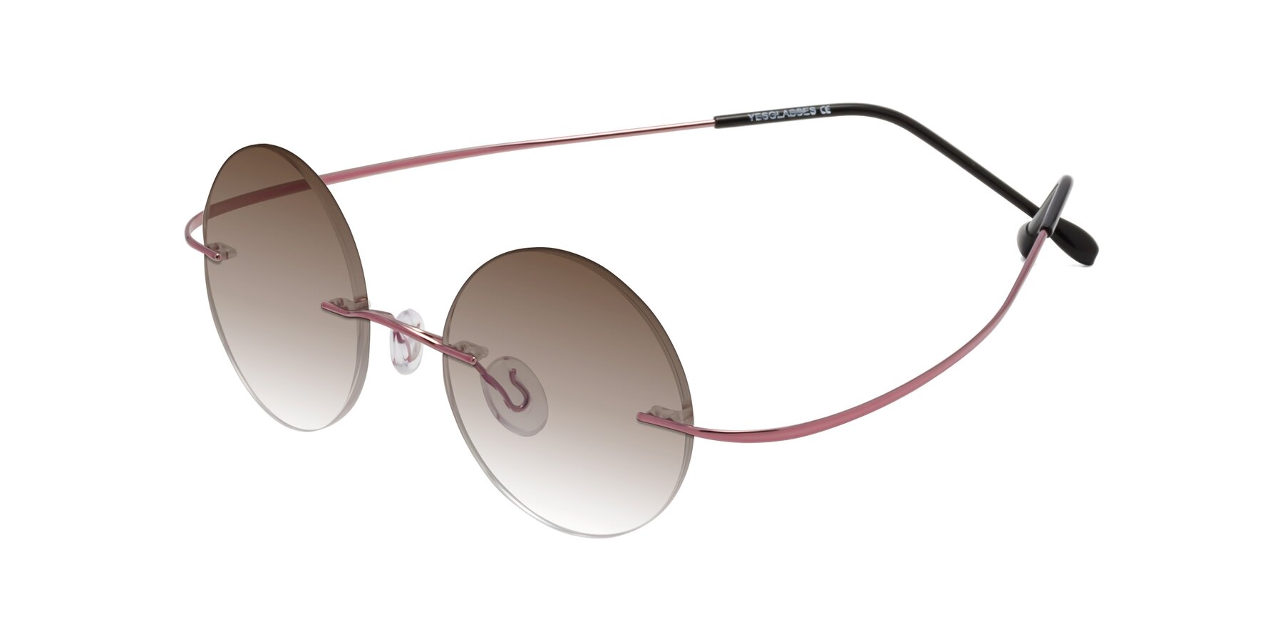 Angle of Minicircle in Light Pink with Brown Gradient Lenses