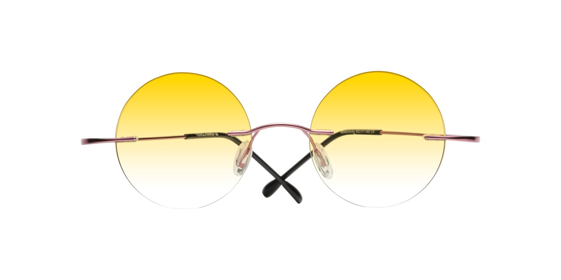 Folded Front of Minicircle in Light Pink with Yellow Gradient Lenses