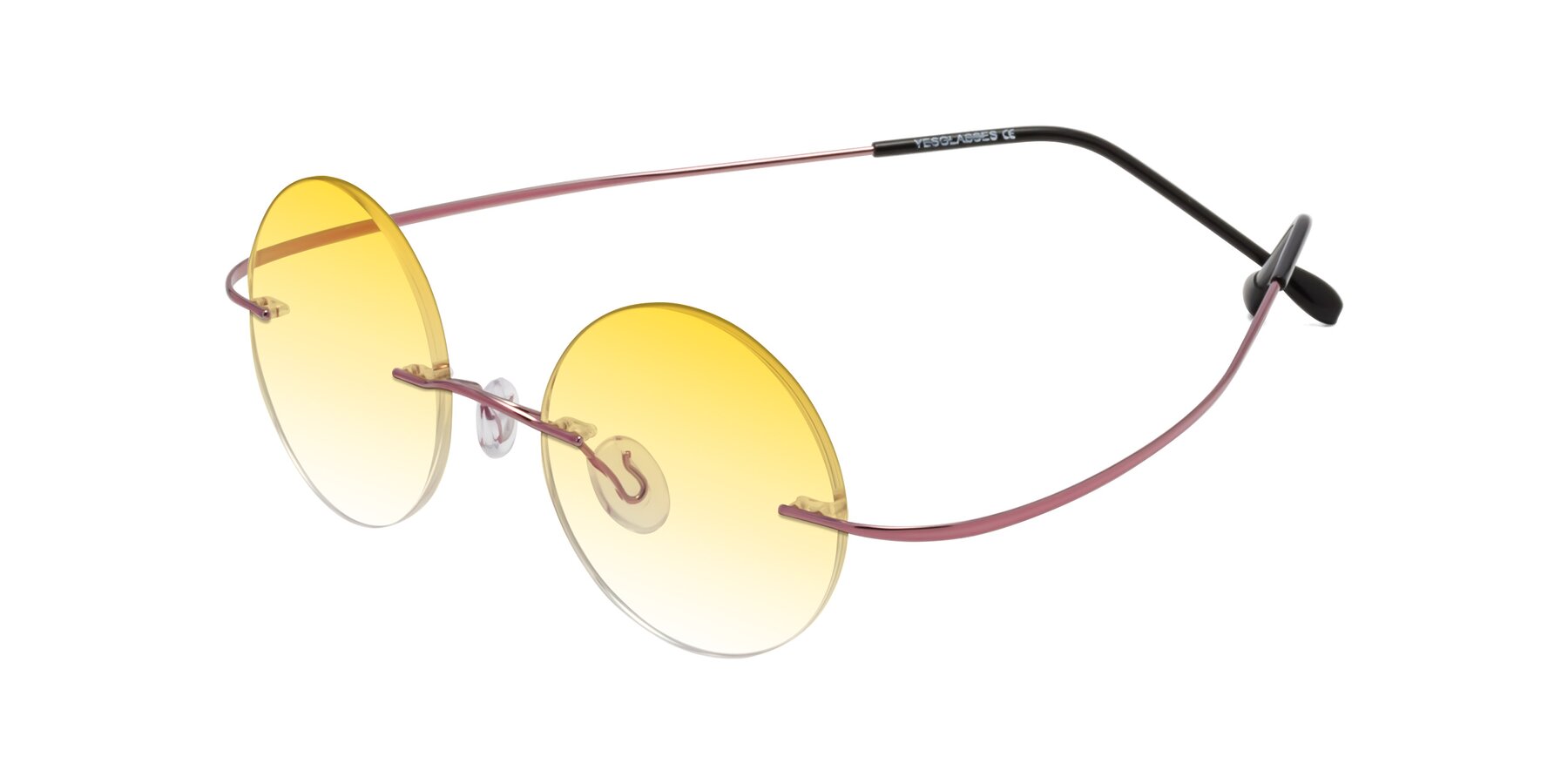 Angle of Minicircle in Light Pink with Yellow Gradient Lenses