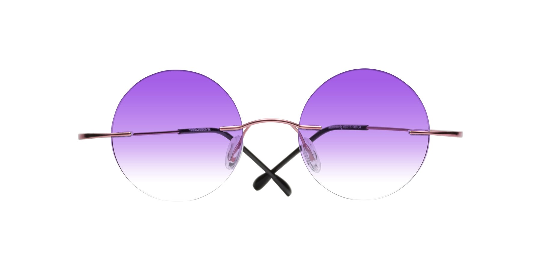 Folded Front of Minicircle in Light Pink with Purple Gradient Lenses