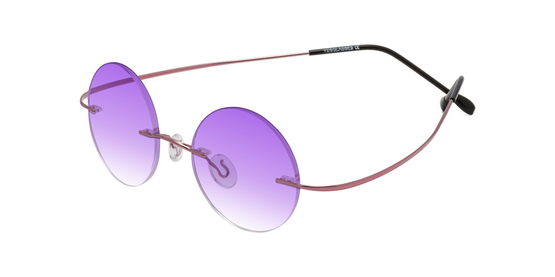 Angle of Minicircle in Light Pink with Purple Gradient Lenses