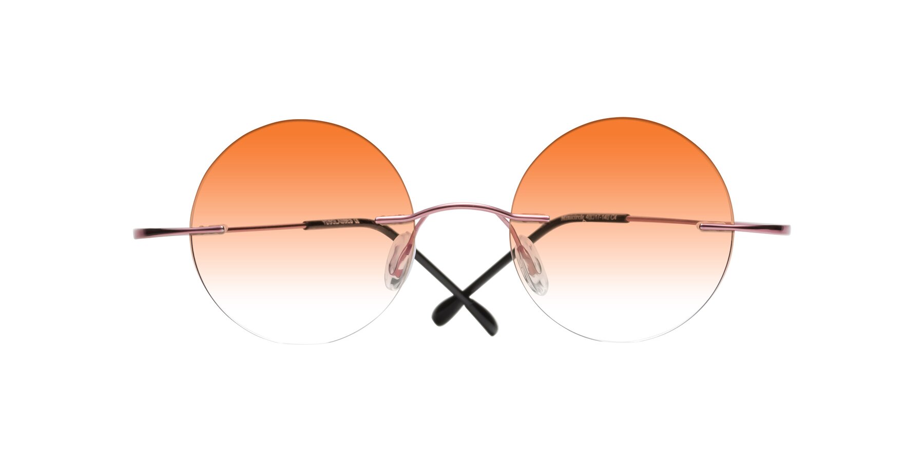 Folded Front of Minicircle in Light Pink with Orange Gradient Lenses