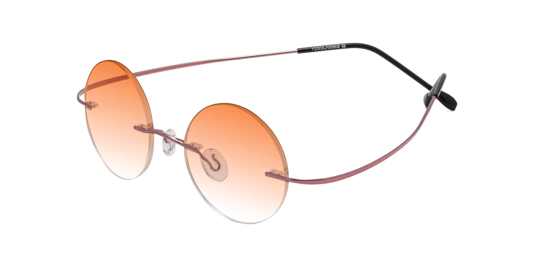 Angle of Minicircle in Light Pink with Orange Gradient Lenses