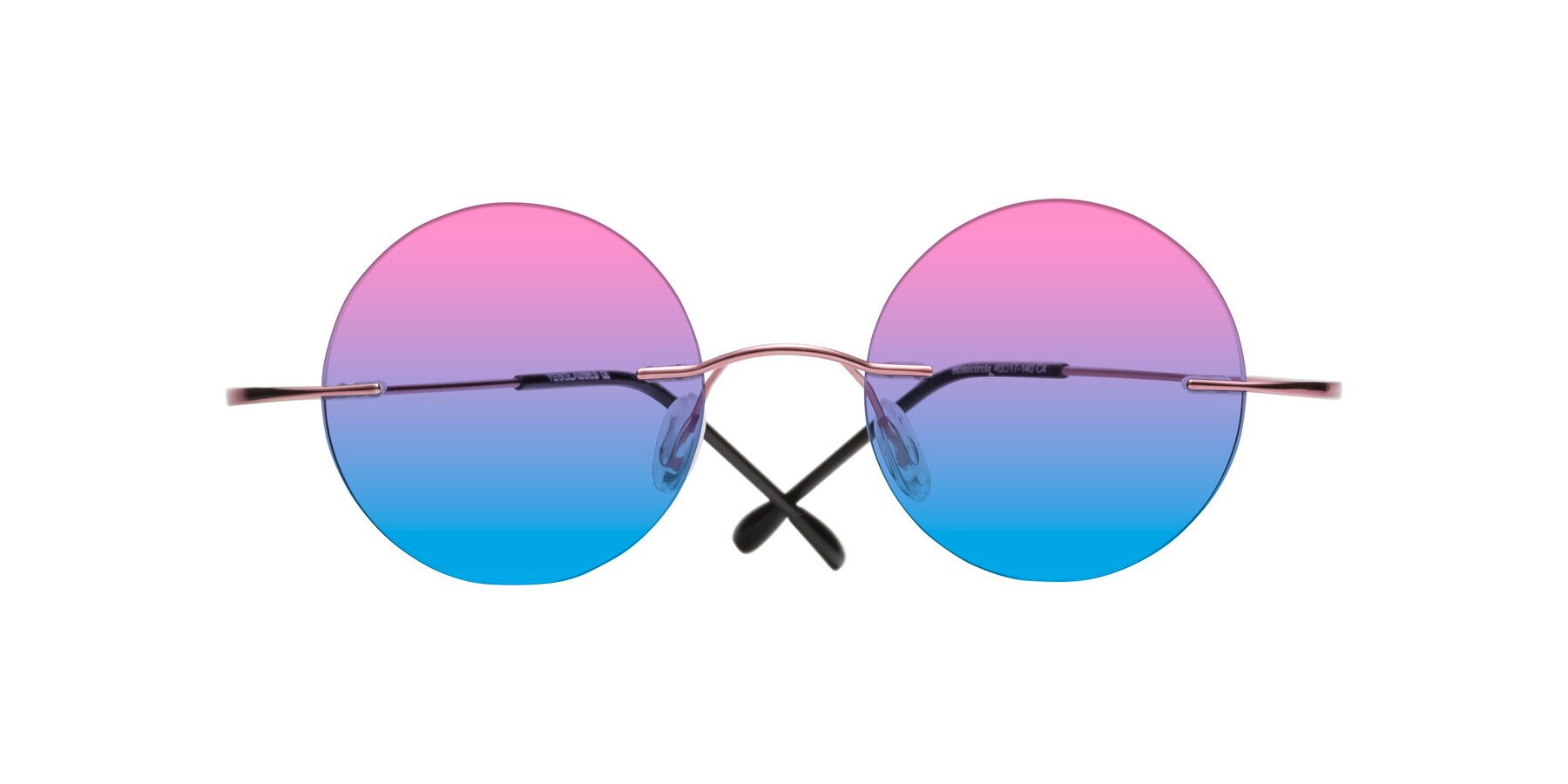 Folded Front of Minicircle in Light Pink with Pink / Blue Gradient Lenses