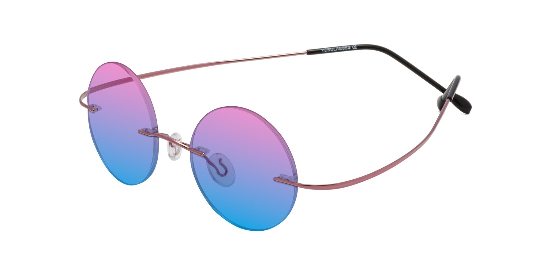 Angle of Minicircle in Light Pink with Pink / Blue Gradient Lenses