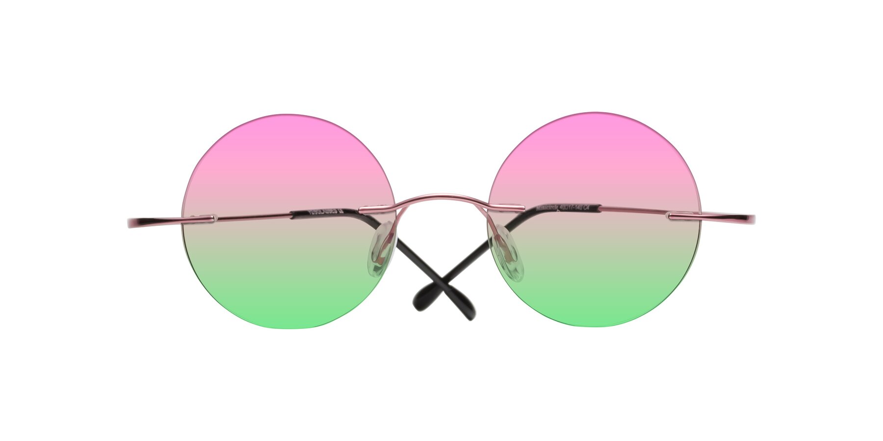 Folded Front of Minicircle in Light Pink with Pink / Green Gradient Lenses