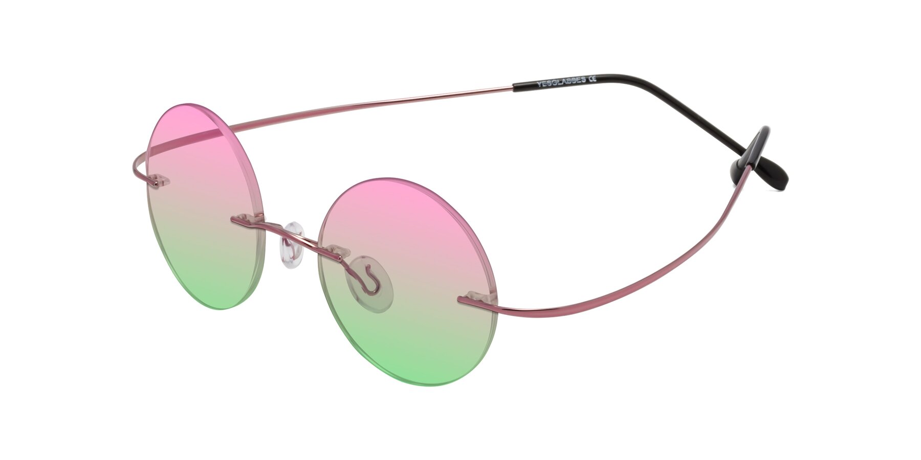 Angle of Minicircle in Light Pink with Pink / Green Gradient Lenses