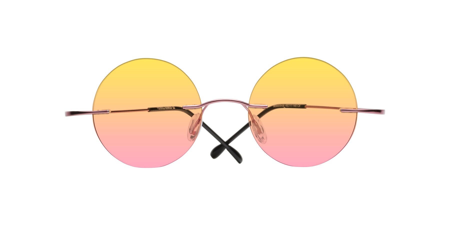 Folded Front of Minicircle in Light Pink with Yellow / Pink Gradient Lenses