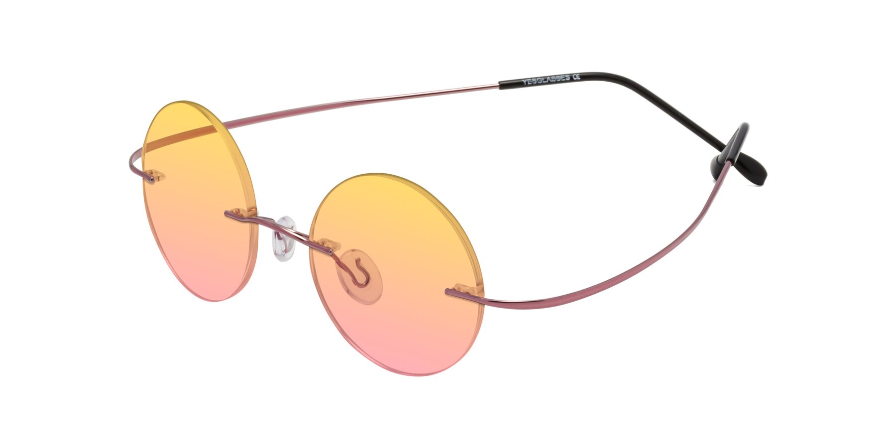 Angle of Minicircle in Light Pink with Yellow / Pink Gradient Lenses