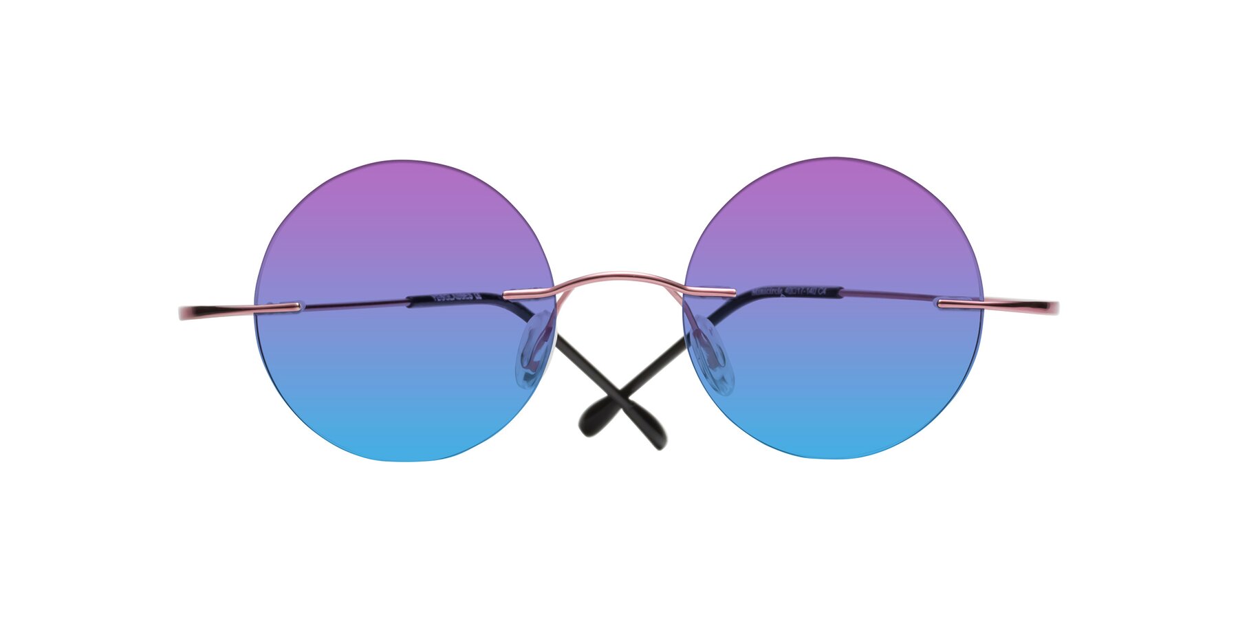 Folded Front of Minicircle in Light Pink with Purple / Blue Gradient Lenses