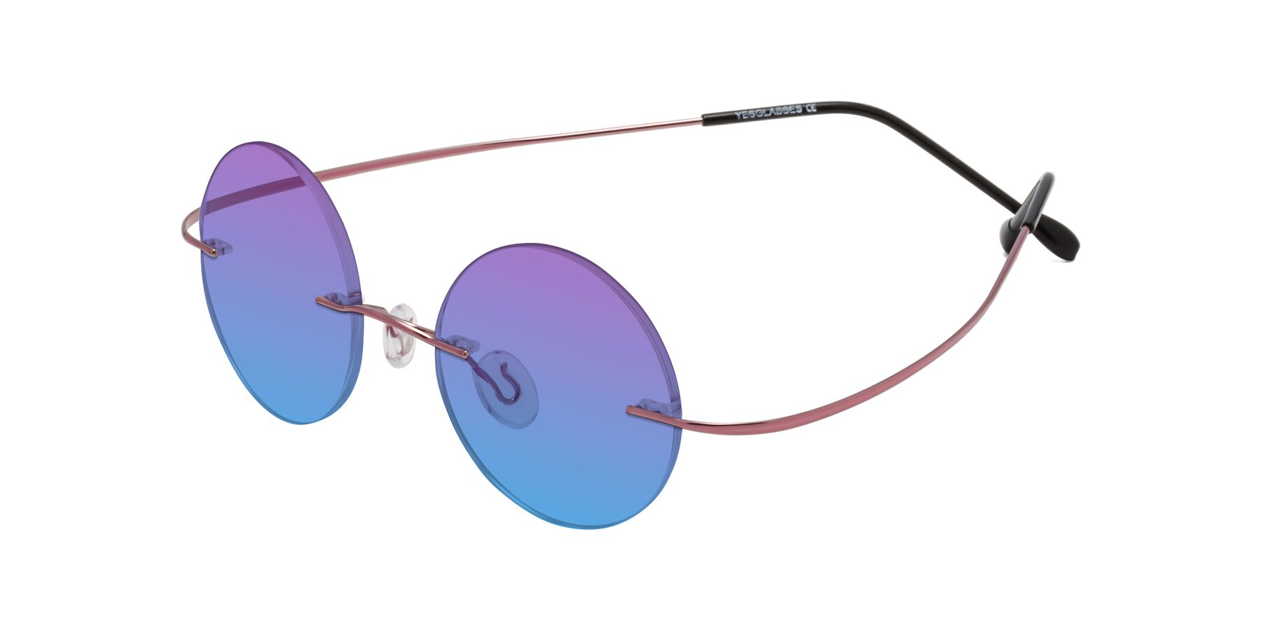 Angle of Minicircle in Light Pink with Purple / Blue Gradient Lenses