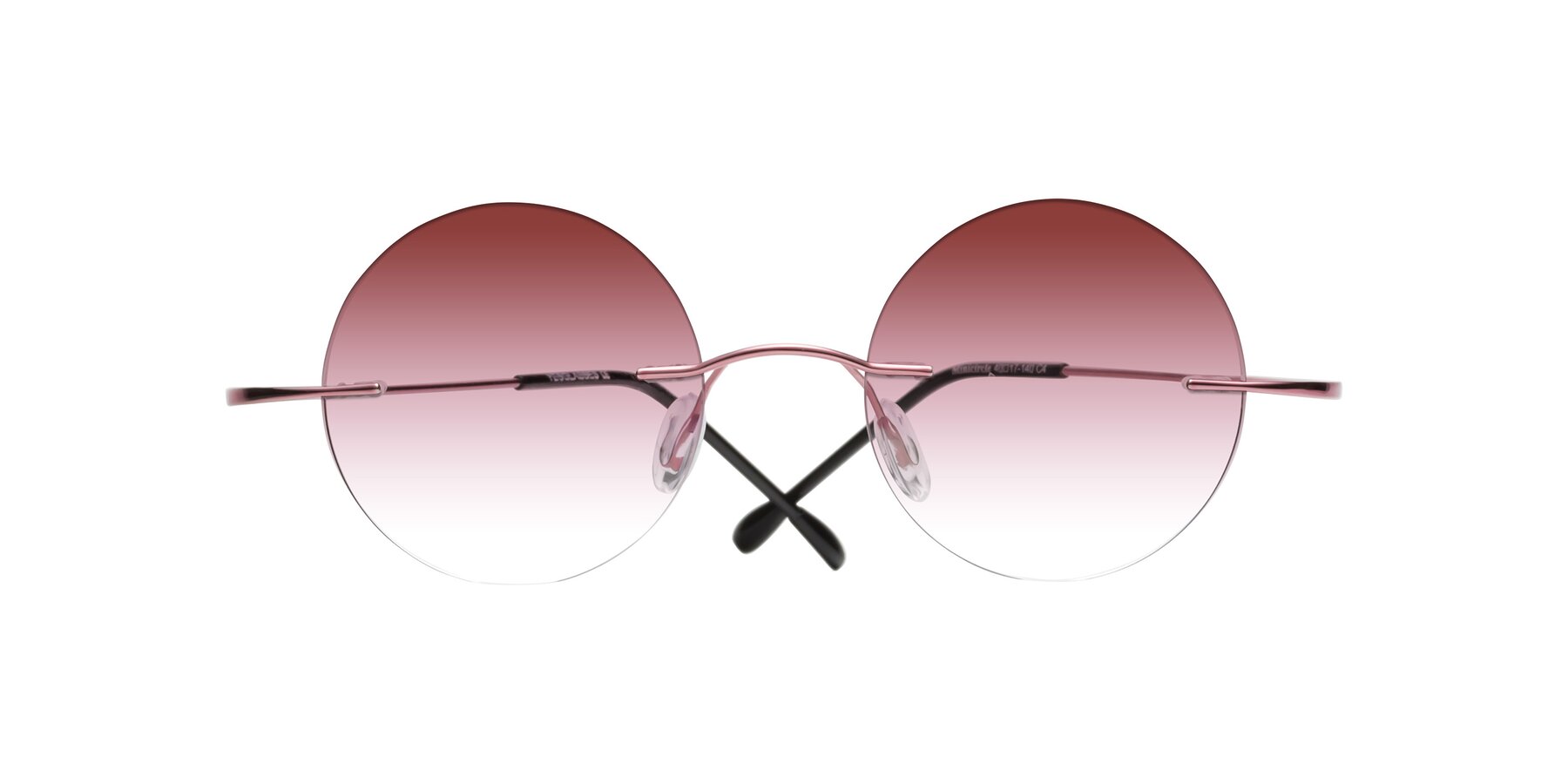 Folded Front of Minicircle in Light Pink with Garnet Gradient Lenses