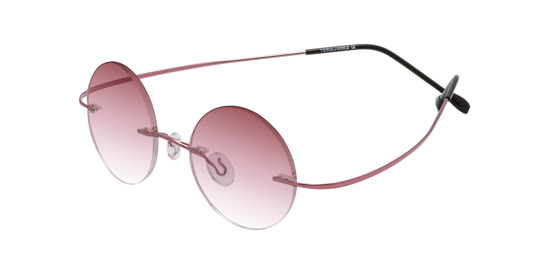 Angle of Minicircle in Light Pink with Garnet Gradient Lenses