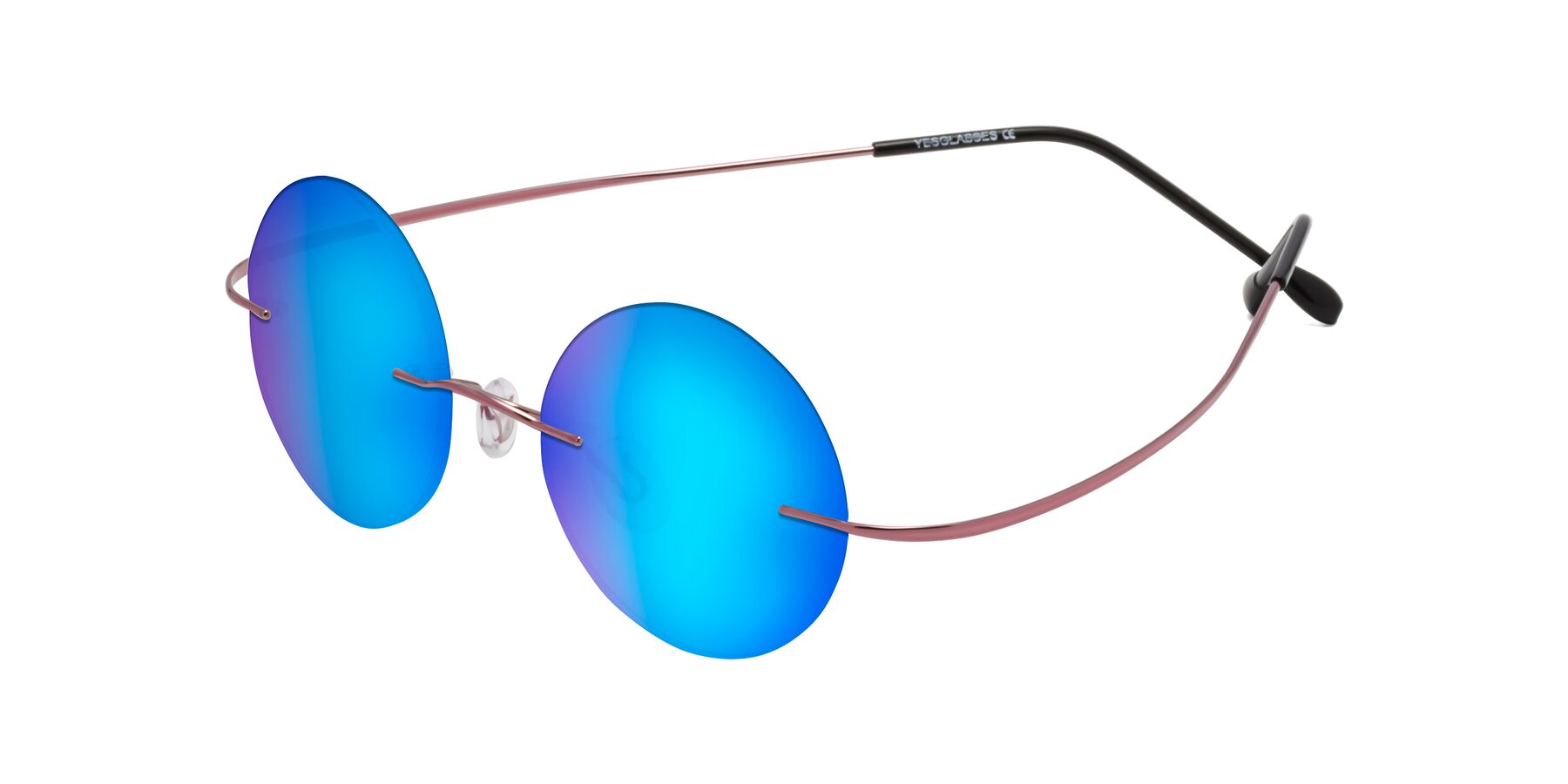 Angle of Minicircle in Light Pink with Blue Mirrored Lenses