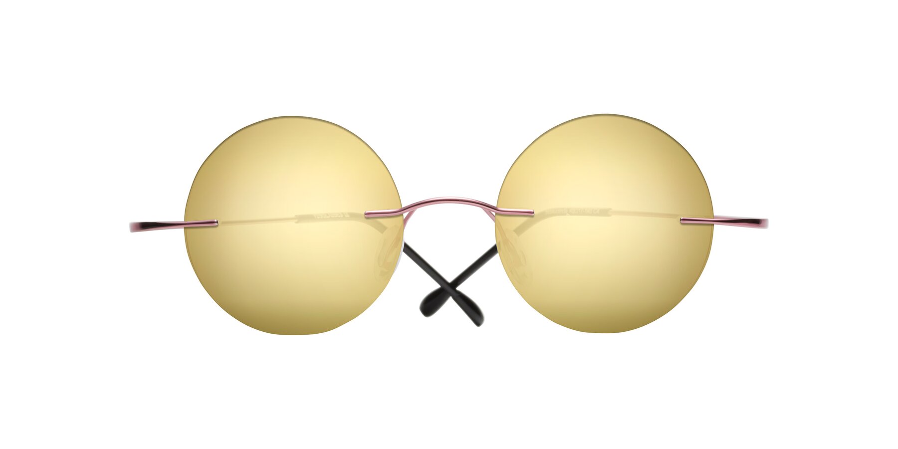 Folded Front of Minicircle in Light Pink with Gold Mirrored Lenses
