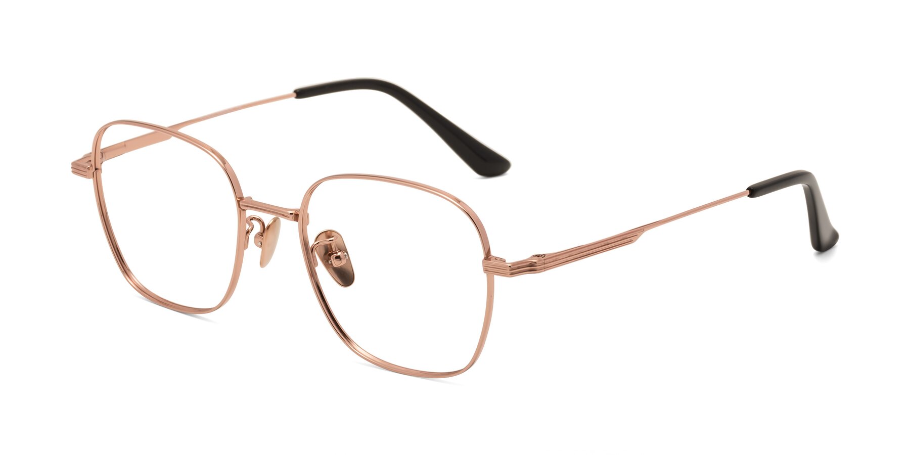 Angle of XING in Rose Gold with Clear Blue Light Blocking Lenses