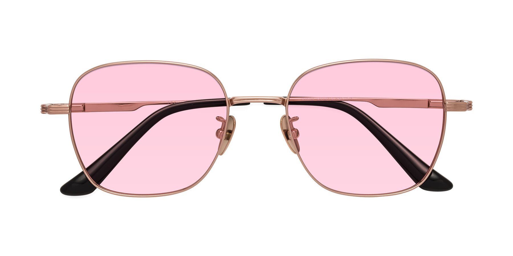 Folded Front of XING in Rose Gold with Light Pink Tinted Lenses