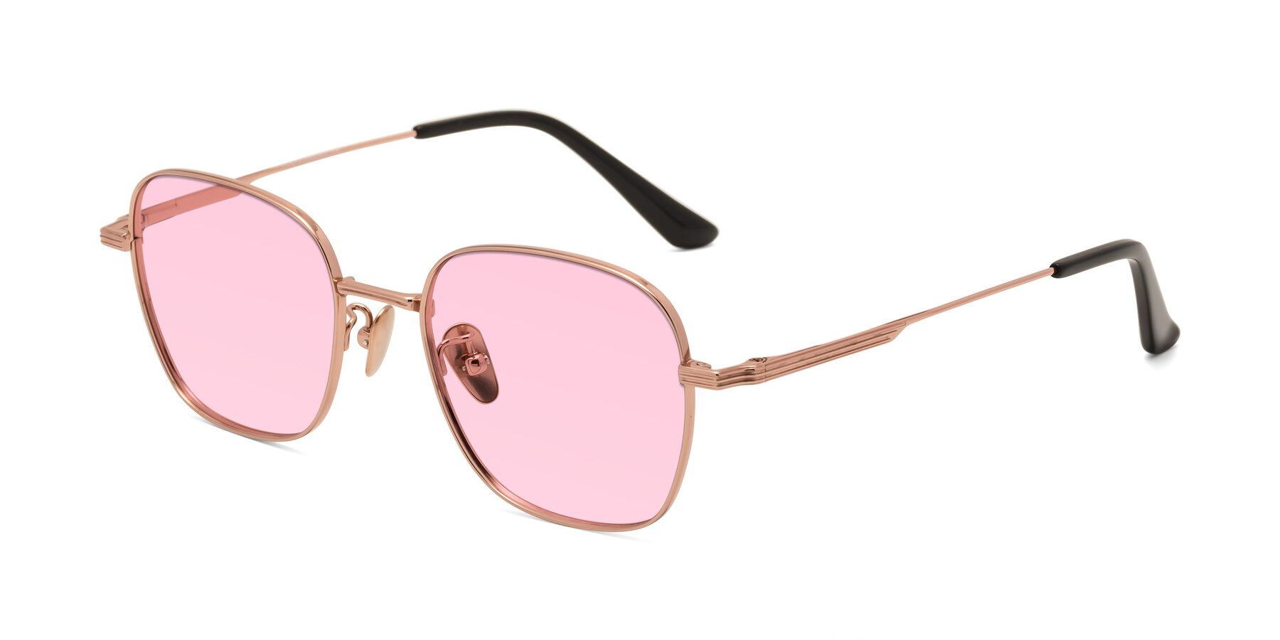 Angle of XING in Rose Gold with Light Pink Tinted Lenses