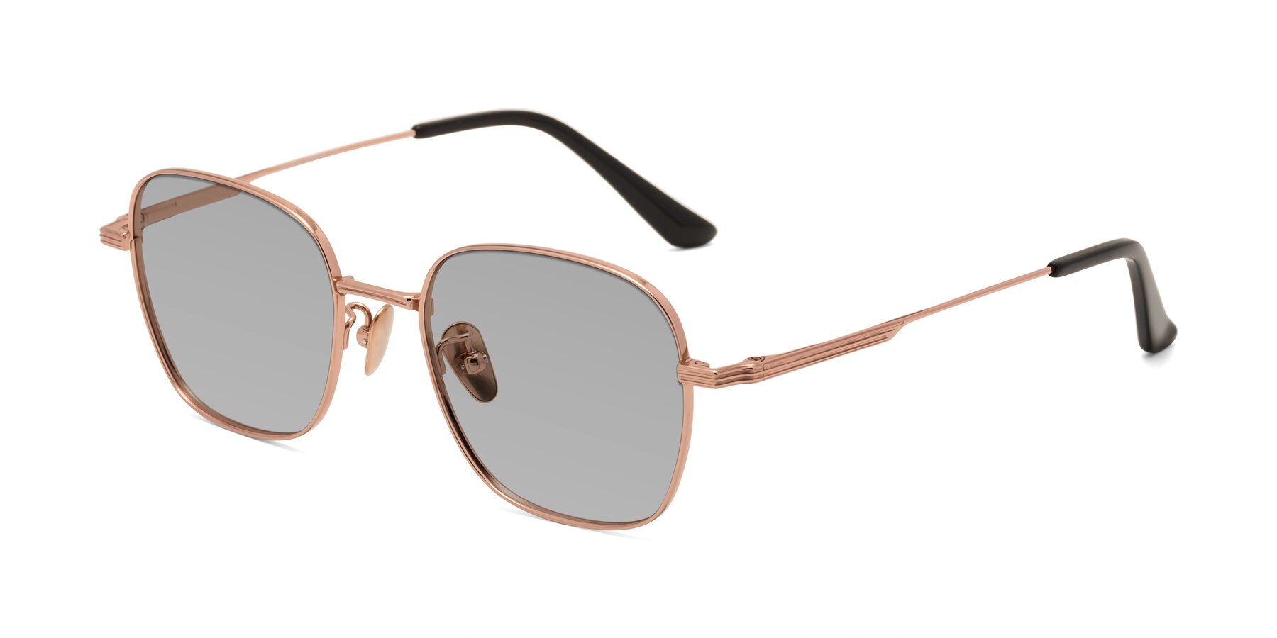 Angle of XING in Rose Gold with Light Gray Tinted Lenses