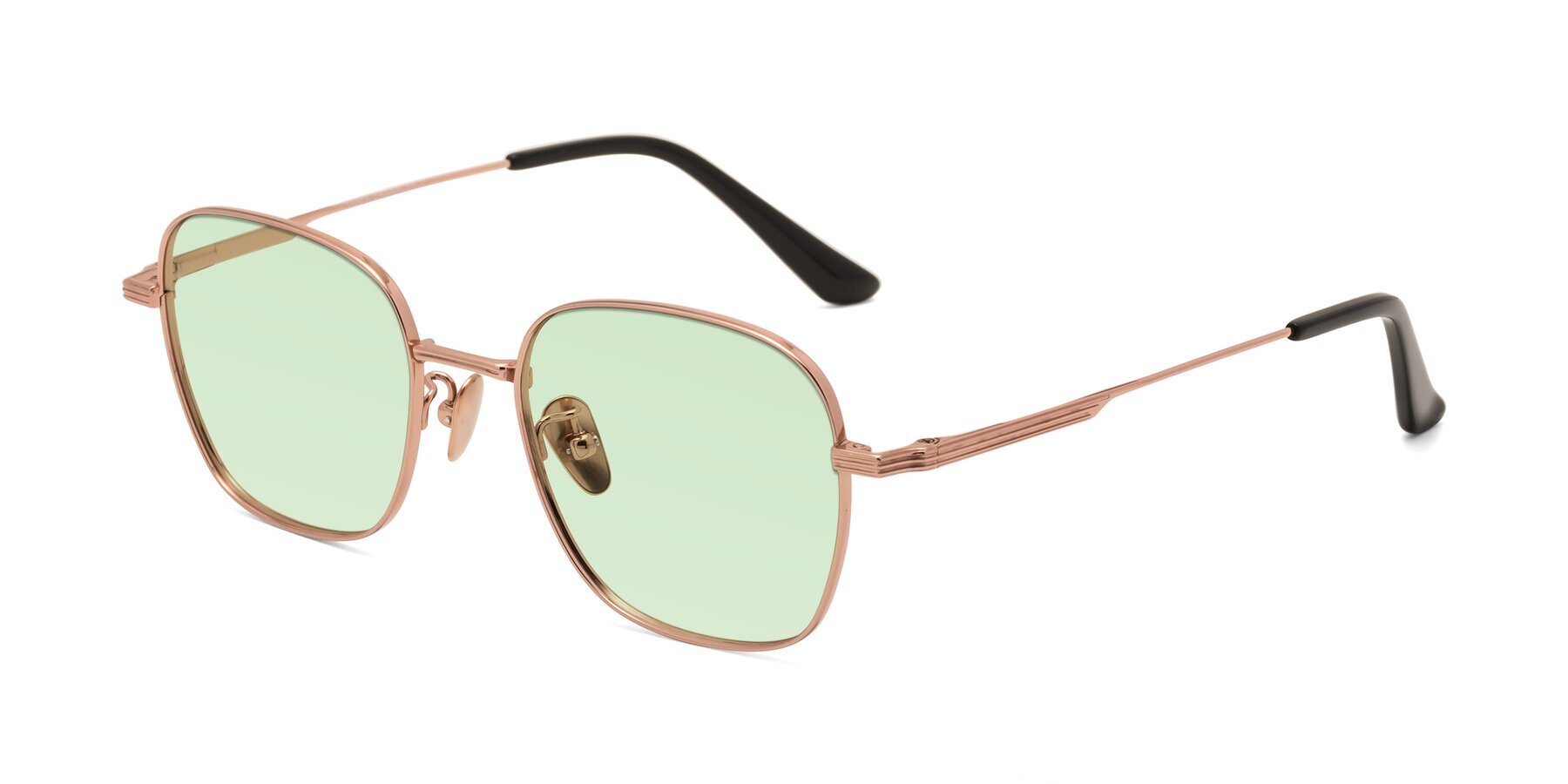 Angle of XING in Rose Gold with Light Green Tinted Lenses