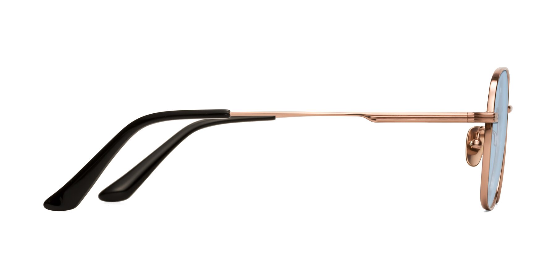 Side of XING in Rose Gold with Light Blue Tinted Lenses