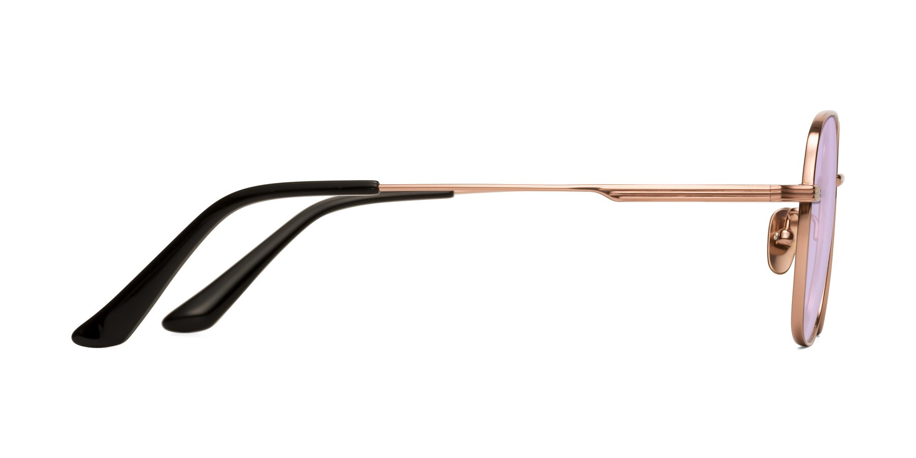 Side of XING in Rose Gold with Light Purple Tinted Lenses