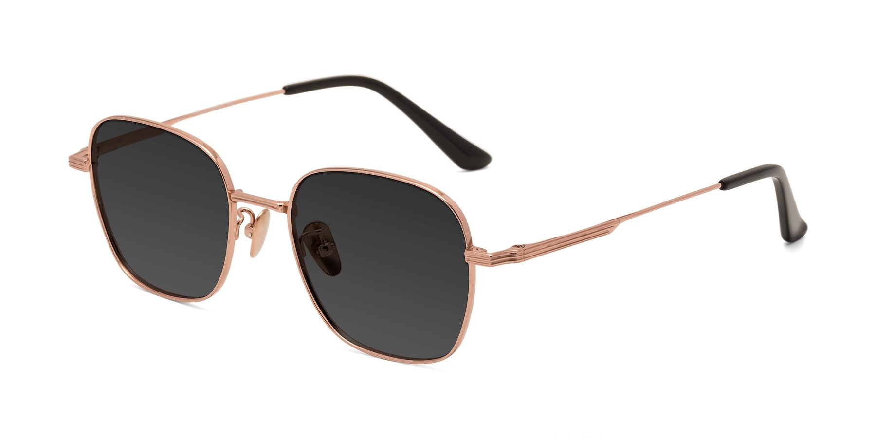 Angle of XING in Rose Gold with Gray Tinted Lenses