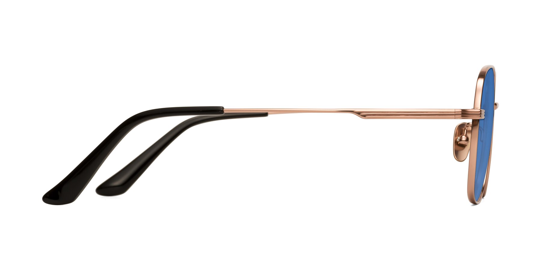 Side of XING in Rose Gold with Blue Tinted Lenses