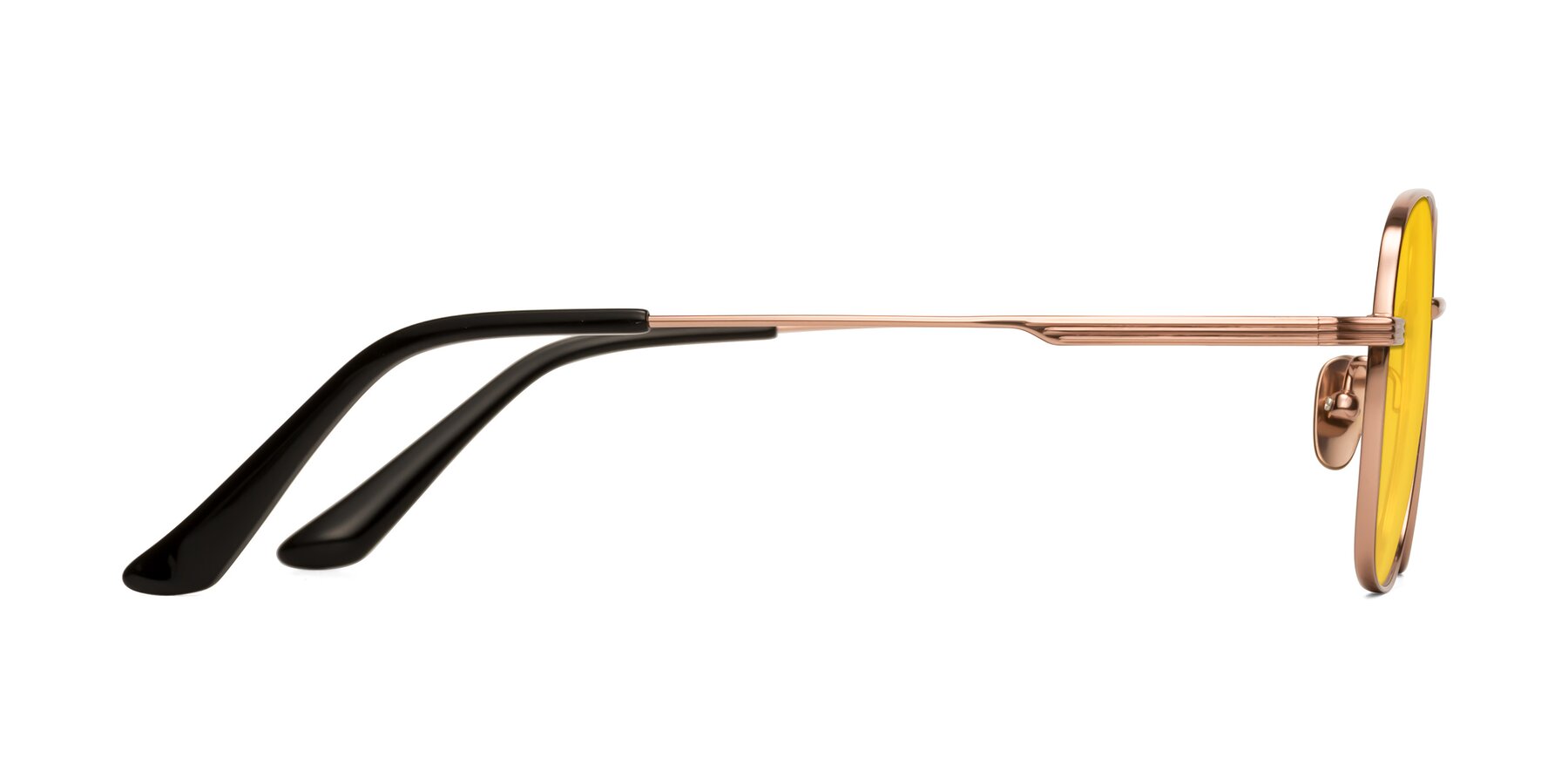 Side of XING in Rose Gold with Yellow Tinted Lenses