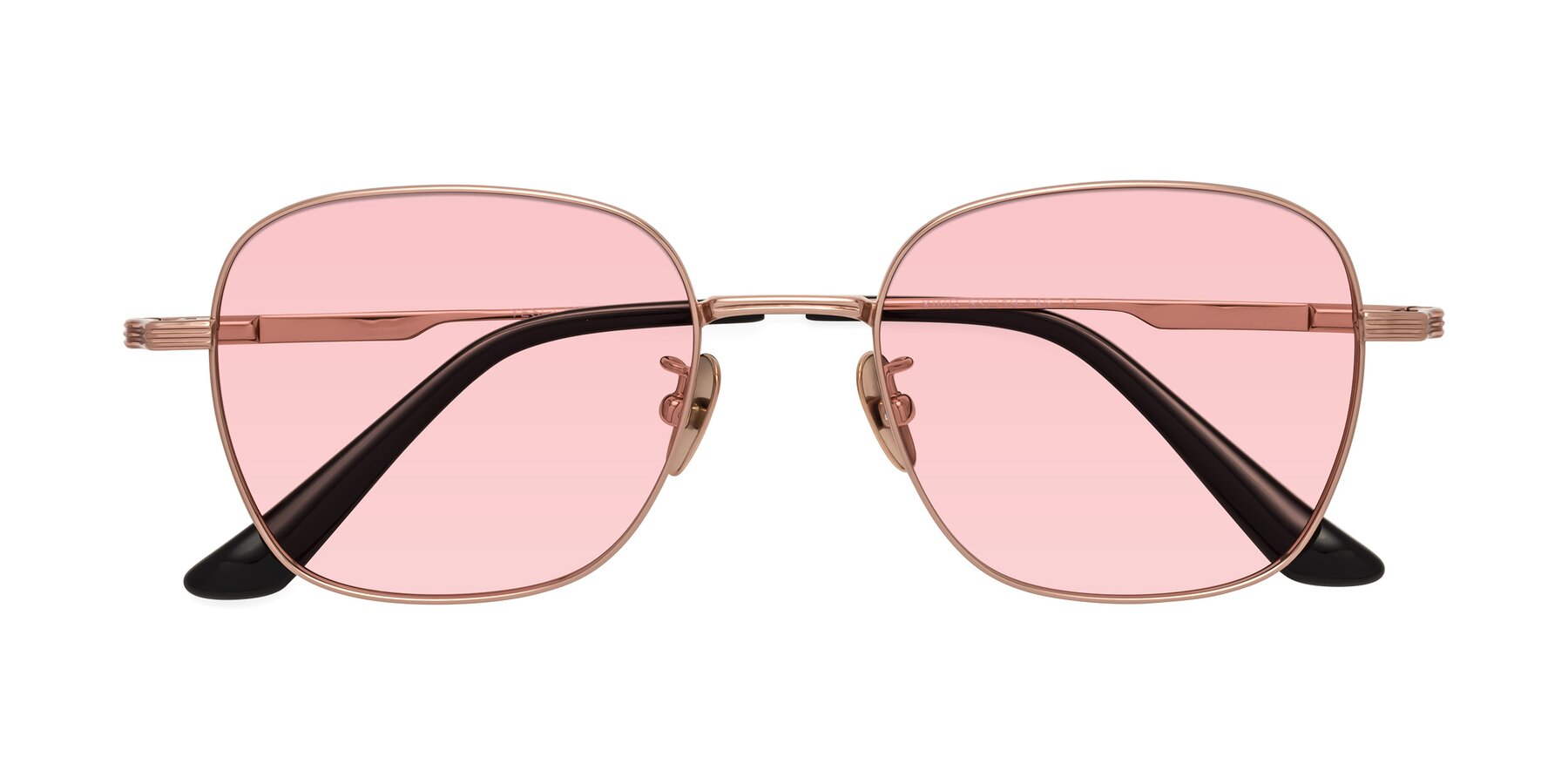 Folded Front of XING in Rose Gold with Light Garnet Tinted Lenses