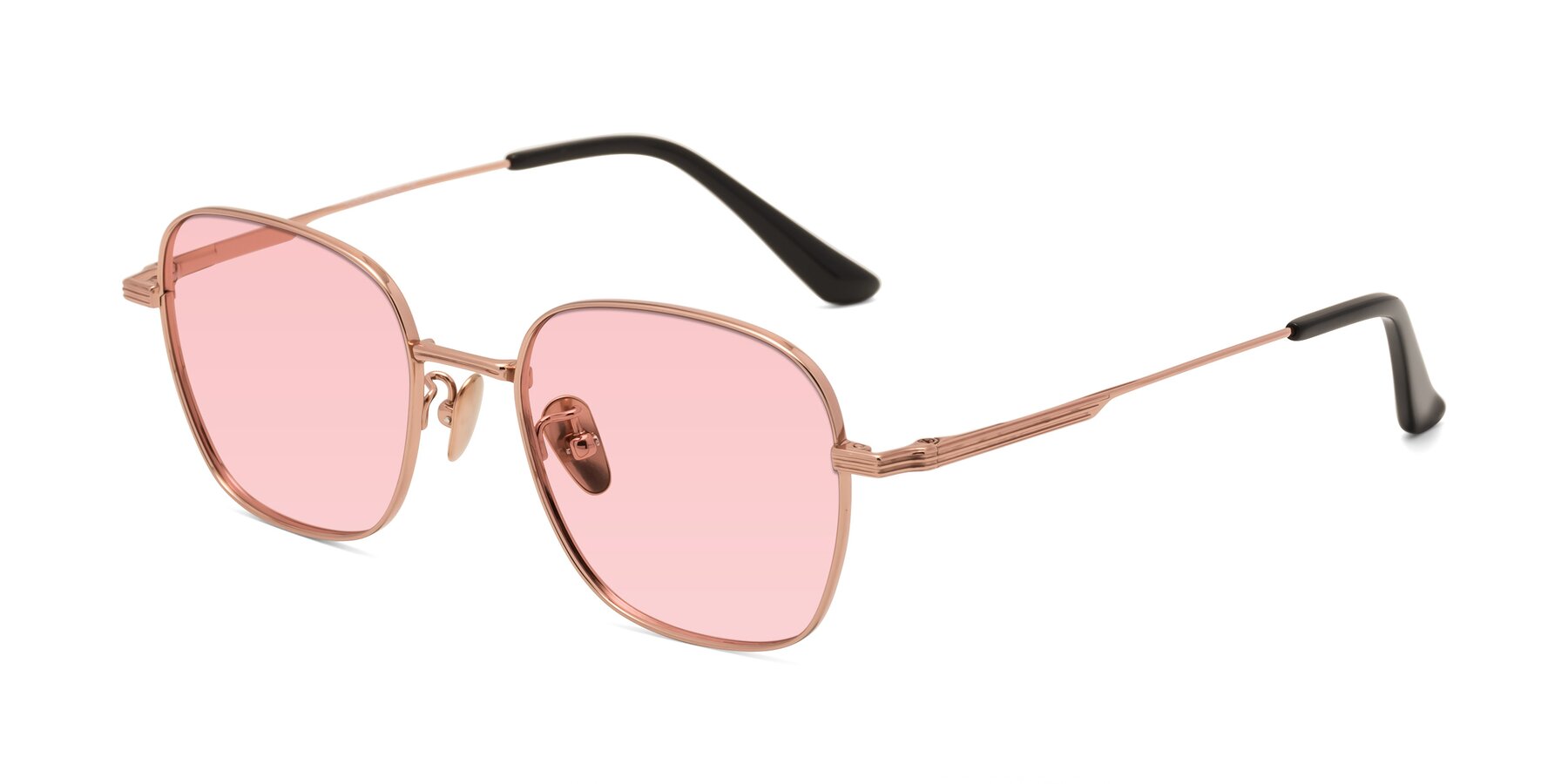 Angle of XING in Rose Gold with Light Garnet Tinted Lenses