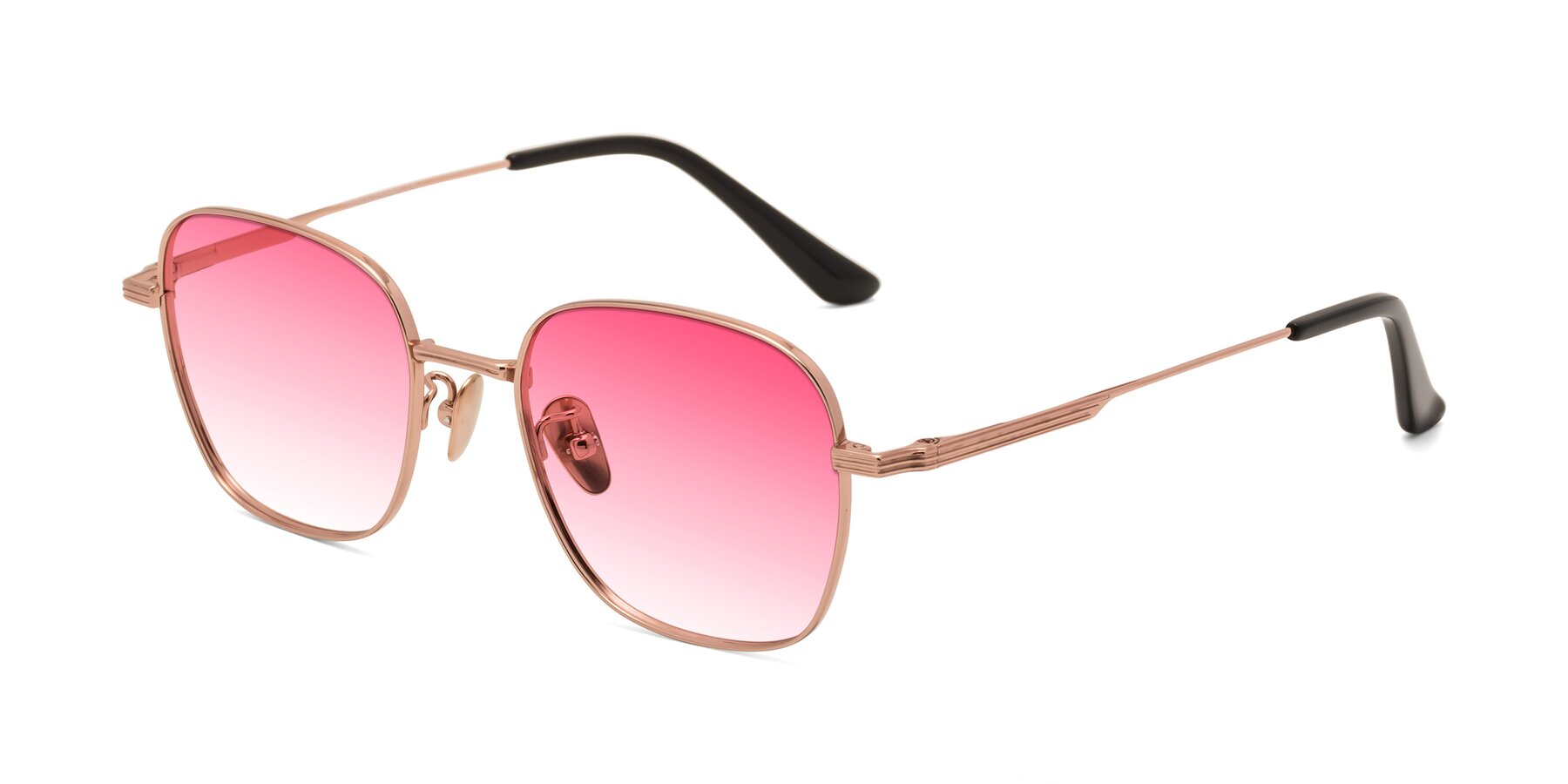 Angle of XING in Rose Gold with Pink Gradient Lenses