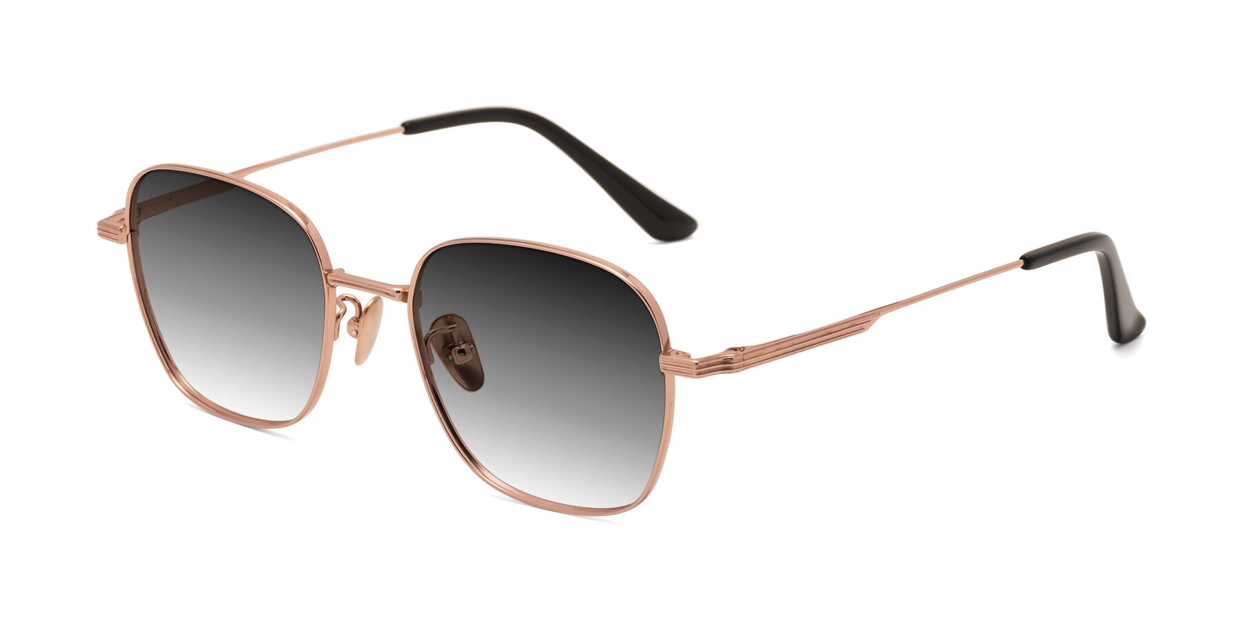 Angle of XING in Rose Gold with Gray Gradient Lenses