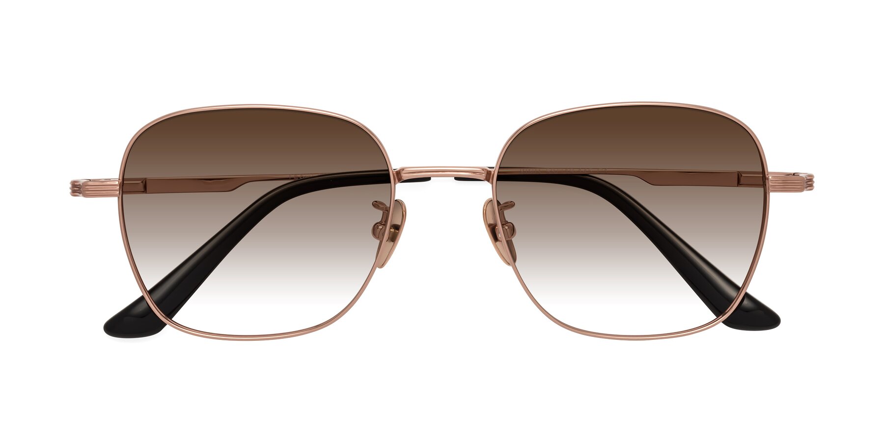 Folded Front of XING in Rose Gold with Brown Gradient Lenses