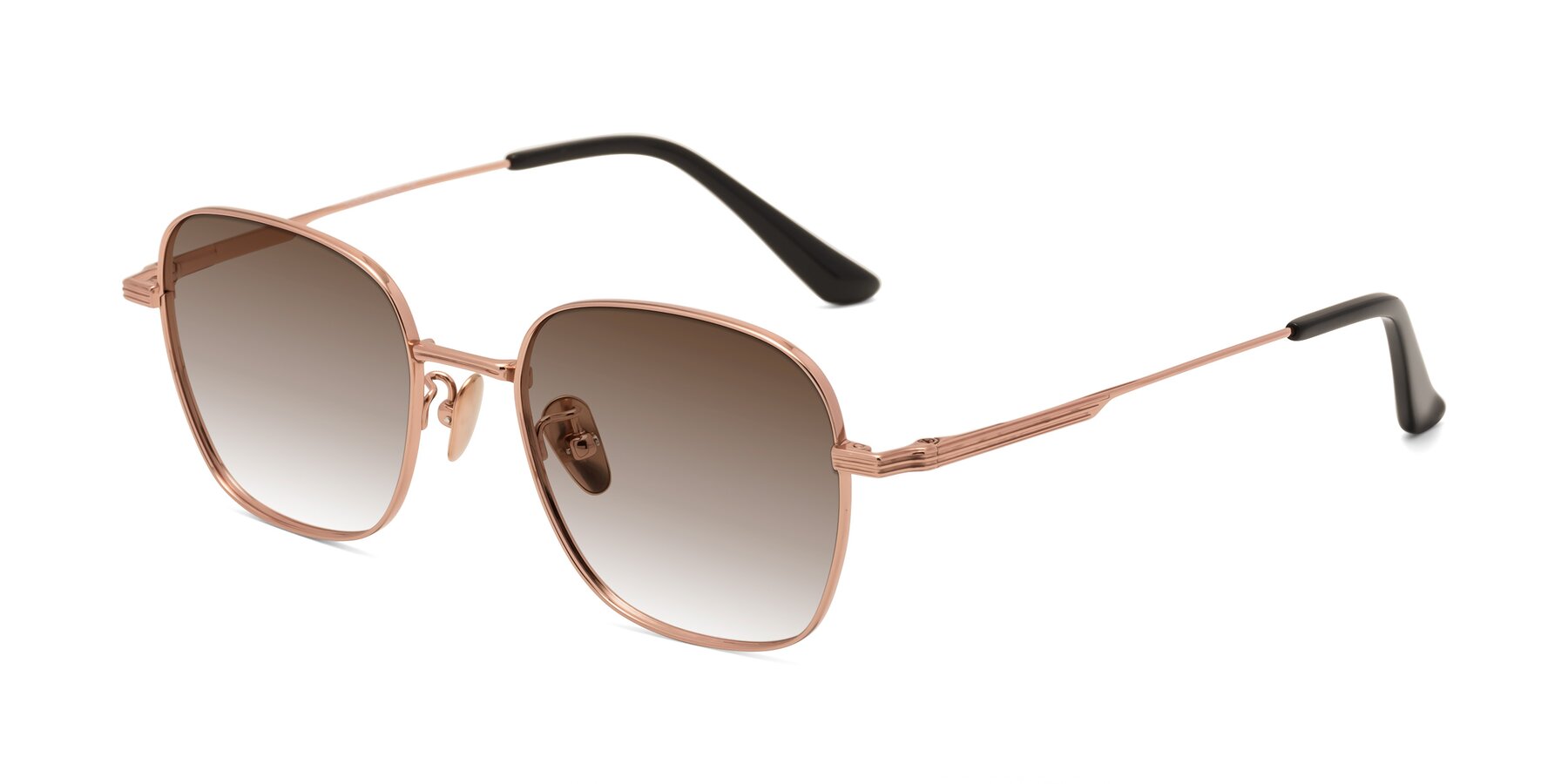 Angle of XING in Rose Gold with Brown Gradient Lenses