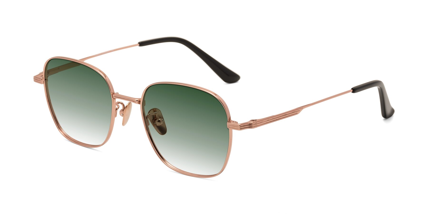 Angle of XING in Rose Gold with Green Gradient Lenses