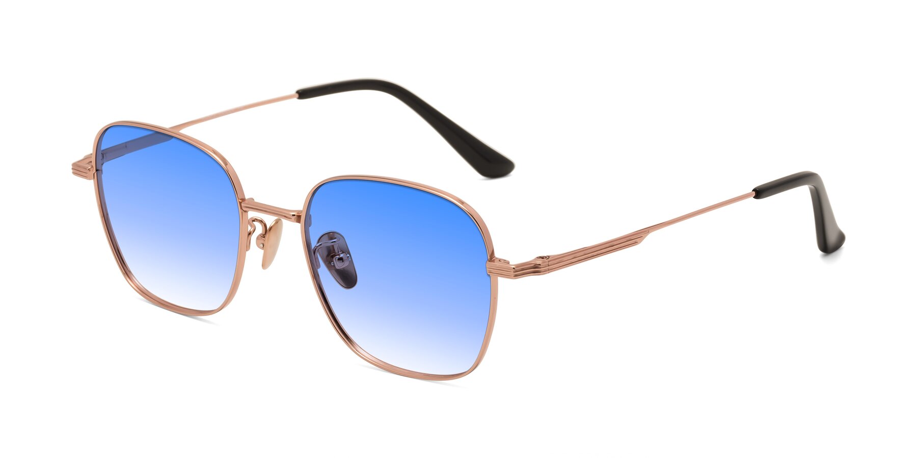 Angle of XING in Rose Gold with Blue Gradient Lenses